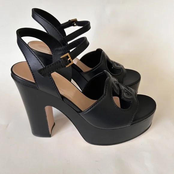 GUCCI Women's Interlocking Cutout G Black Leather Platforms Sz 9 (US) NIB 730002 - Picture 9 of 14